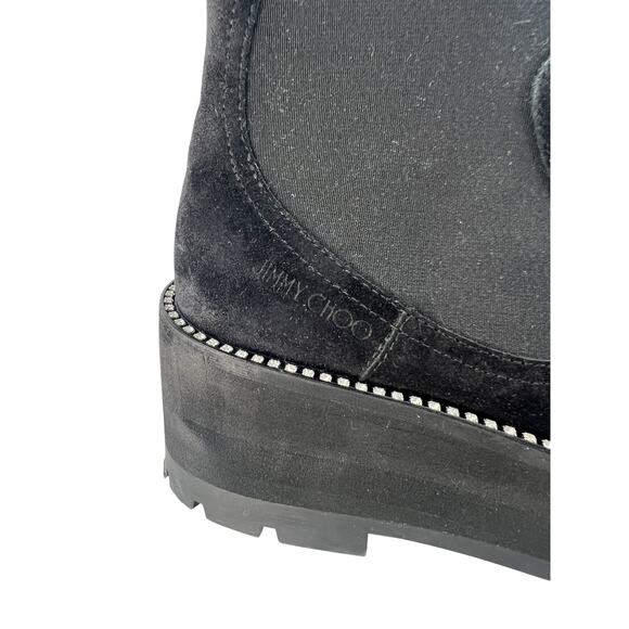 Jimmy Choo Black Clayton Suede Embellished Chelsea Boots - Picture 11 of 15